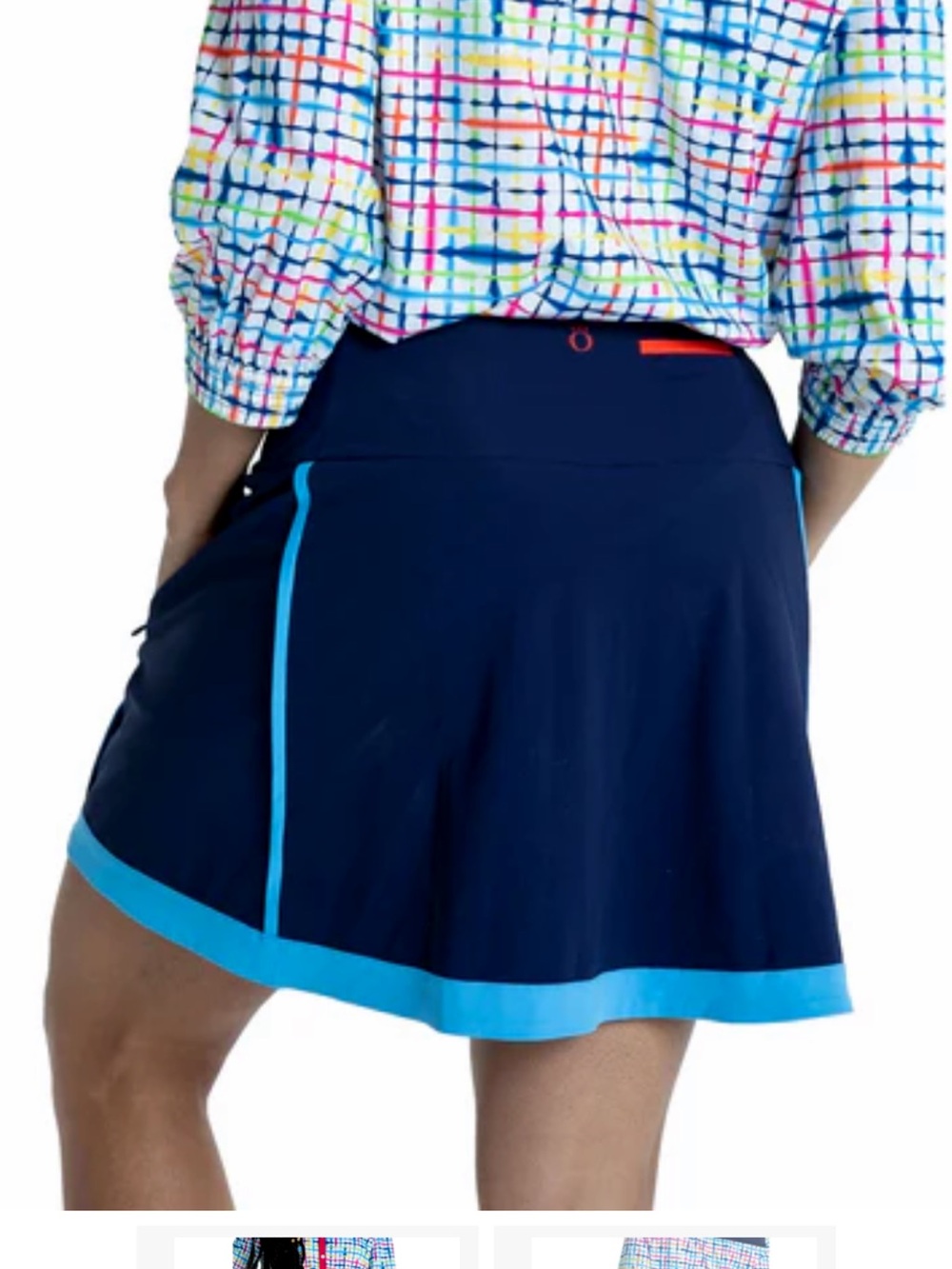 Kinona Women’s Fresh And Flirty 18 In Golf Skort Navy Blue White Stripe Small